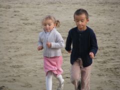 Rémi et Claire : jogging sur la plage, nov. 2009